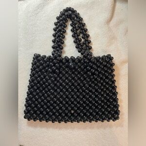 One of a kind black vintage beaded evening bag